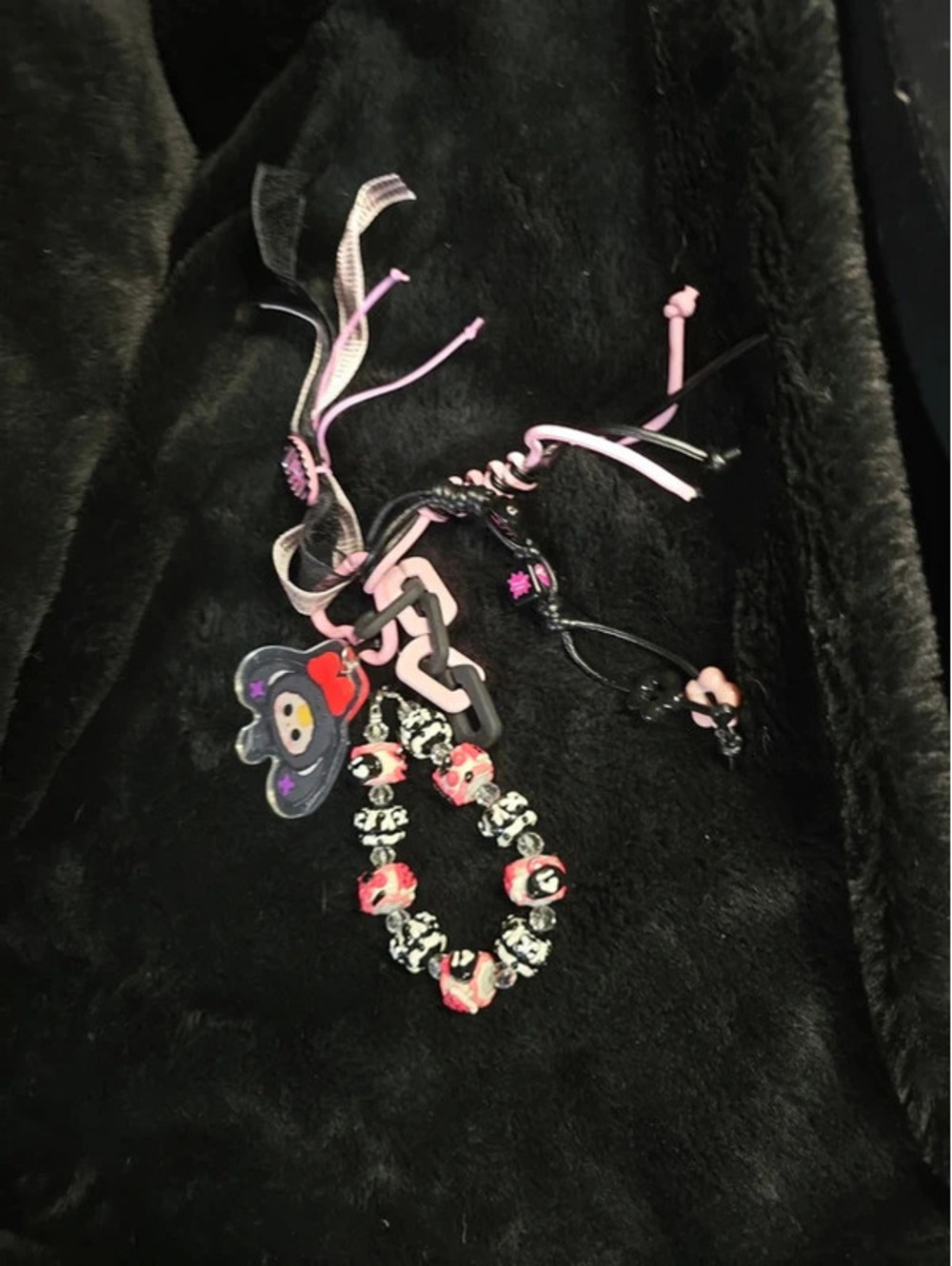 Black and Pink Baby Three Keychain